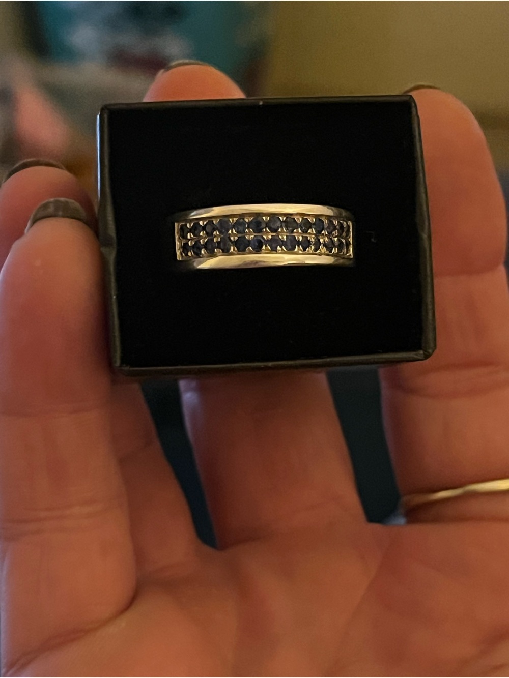 Natural blue diamond men’s ring size 10